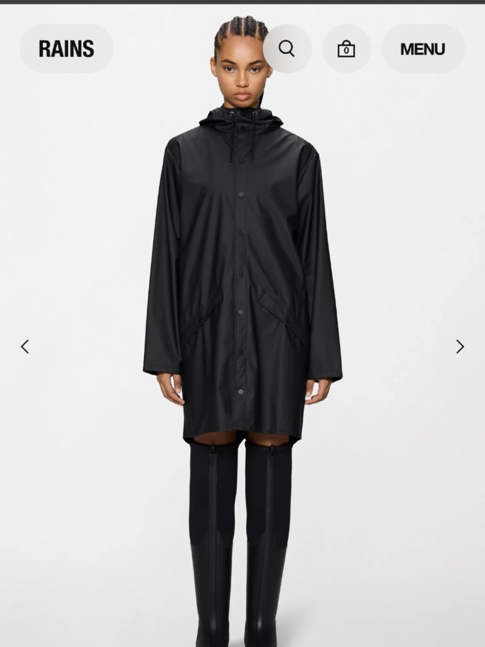 NWT Rains Black Jacket XS